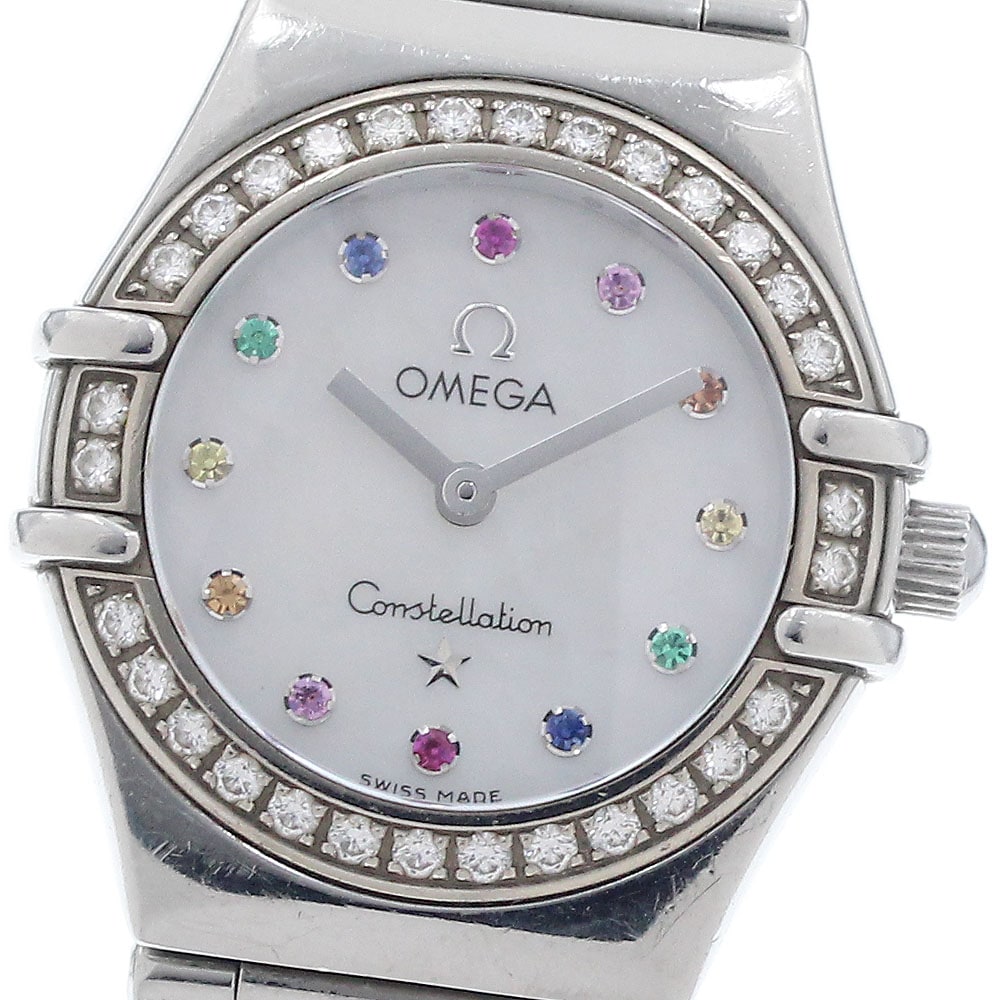 オメガ OMEGA 1460.79 コンステレーション アイリス ミニ カラーストーン 12P ダイヤベゼル クォーツ レディース _950652【中古】