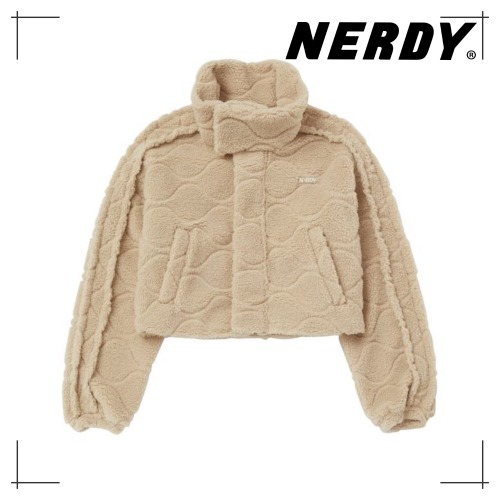 NERDY 公式正規品 womans ウエスト フリース ジャケット Beige 韓国ファッション