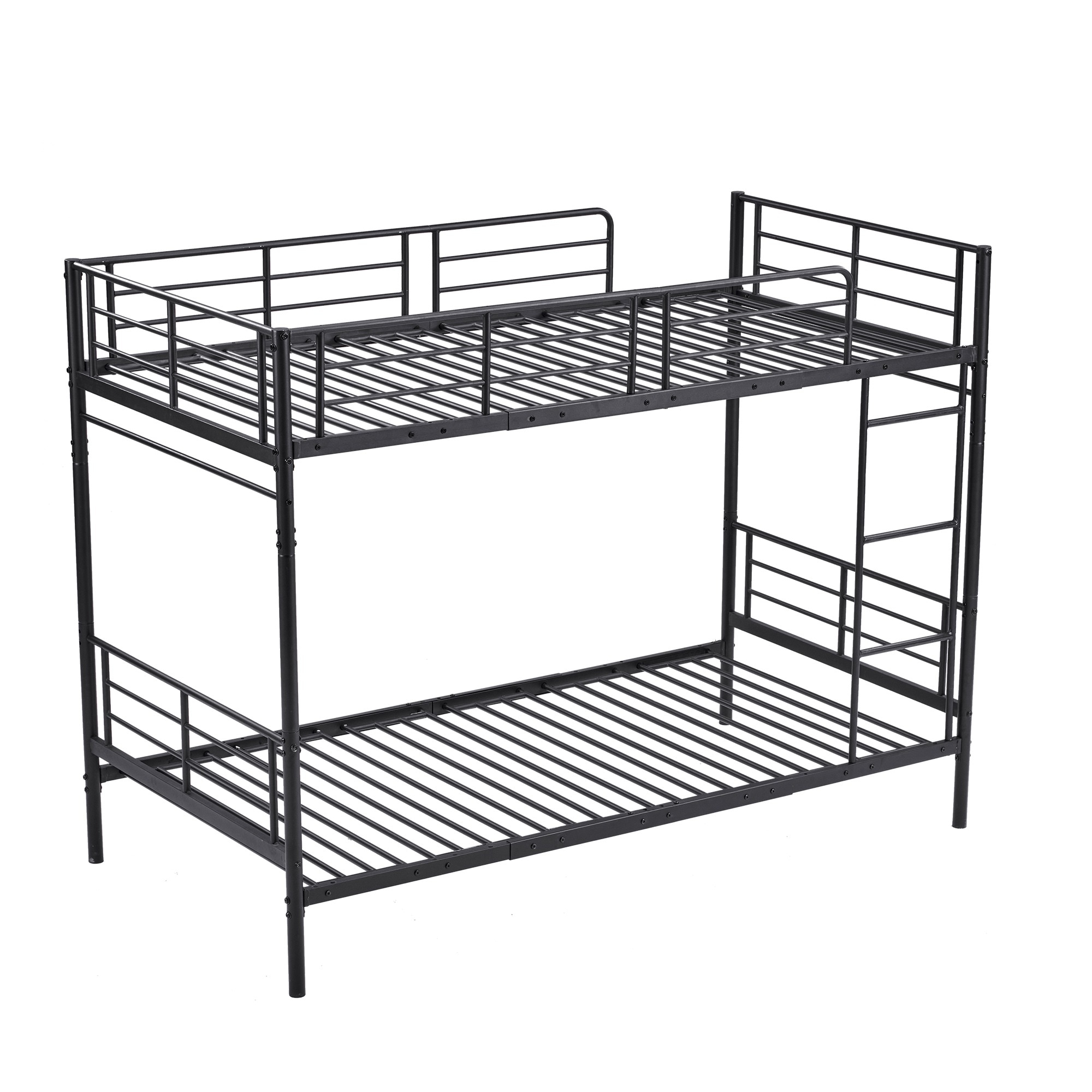 4ヨーロッパ安全基準EN747認証獲得済 ブラック　二段ベッド 子供ベッド 子供部屋二段ベッド 2段ベッド パイプベッド パイプ 金属製