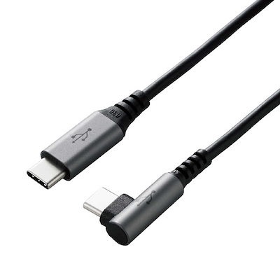 他サイト： エレコム　ELECOM　L型 1.5m[USB-C USB-C]2.0ケーブル 充電転送 USB PD対応 60W　U2C-CCL15NBKの商品画像