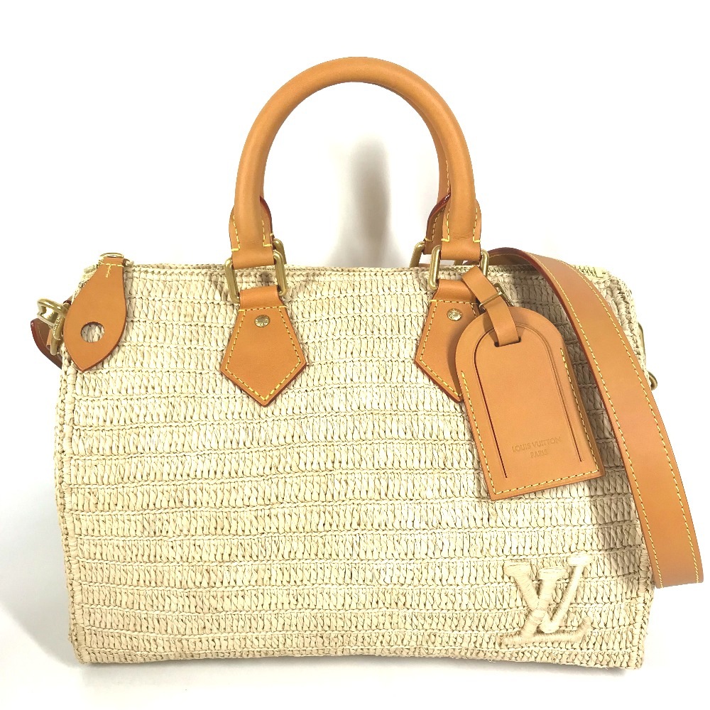ハンドバッグ M14457 スピーディ・バンドリエール 30 LVロゴ 2WAYバック カバン 斜め掛け ショルダーバック ミニボストンバッグ ラフィア ナチュラルベージュ ベージュ