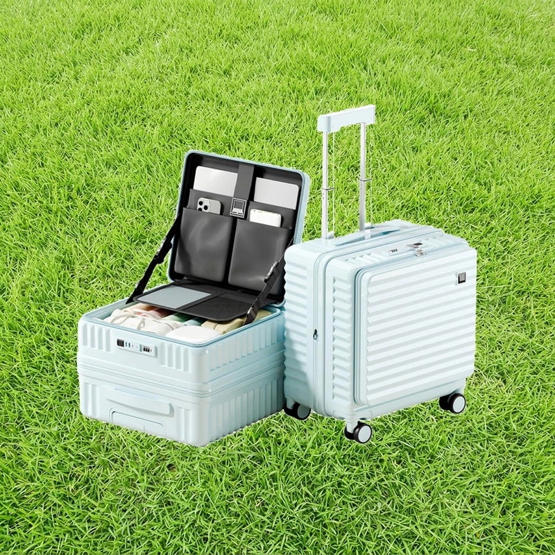 [bimiti] スーツケース 機内持ち込み 拡張機能付き 多機能フロントオープン USBポート付き カップホルダー付き 超軽量 小型 可愛い 耐衝撃 大容量 軽量 ダブルキャスター 旅行 ビジネス