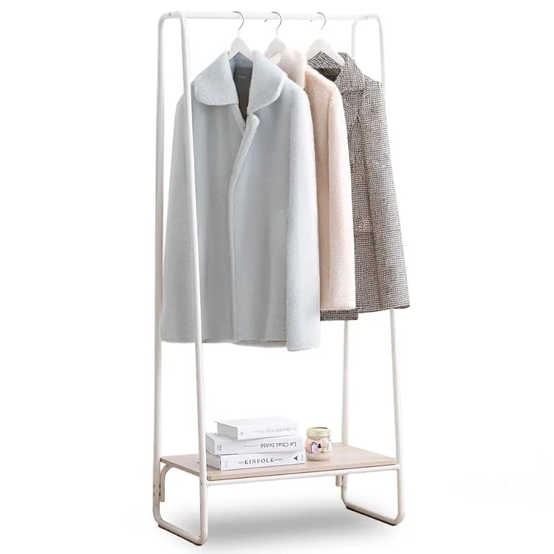 【即納】アイリスオーヤマ(IRIS OHYAMA) ハンガーラック ラック付き ボード1枚 幅64×奥行40×高さ150cm ホワイト PI-B1 スタイルハンガー