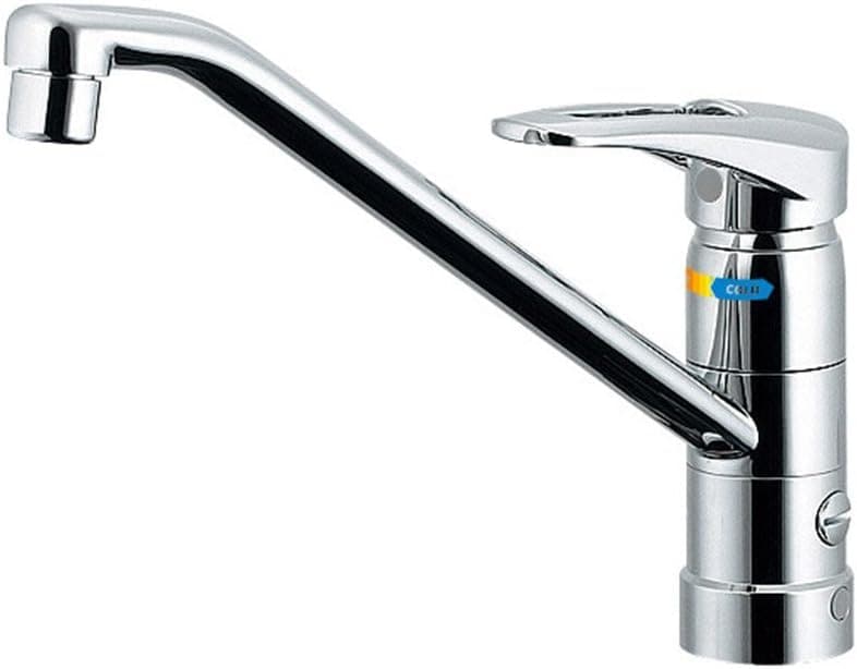 カクダイ 台所用 台付 給湯制限付 エコ シングルレバー混合栓 シンク下にもぐらず取付可能 分水ができる 117-051