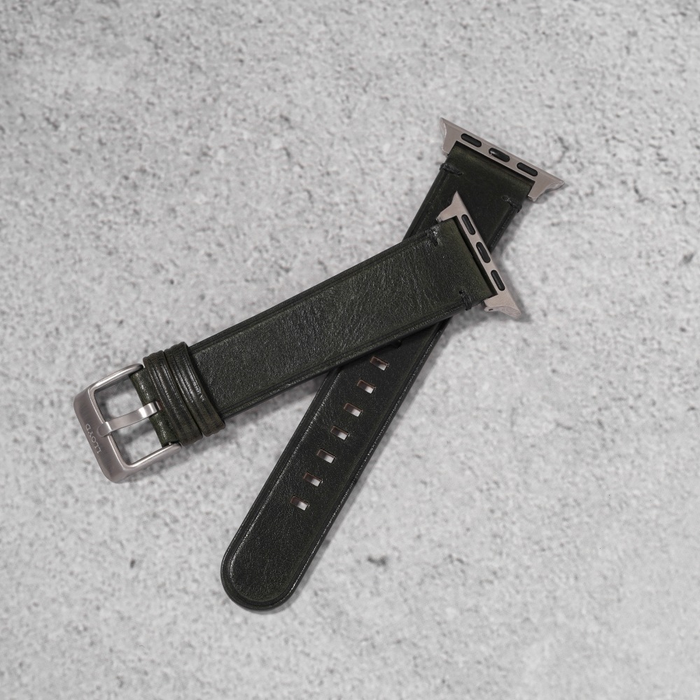 LLOYD [42/44/45mm]ヴィンテージグリーンヨーロッパ産アップルウォッチ用レザーストラップLL1S22T01PSM