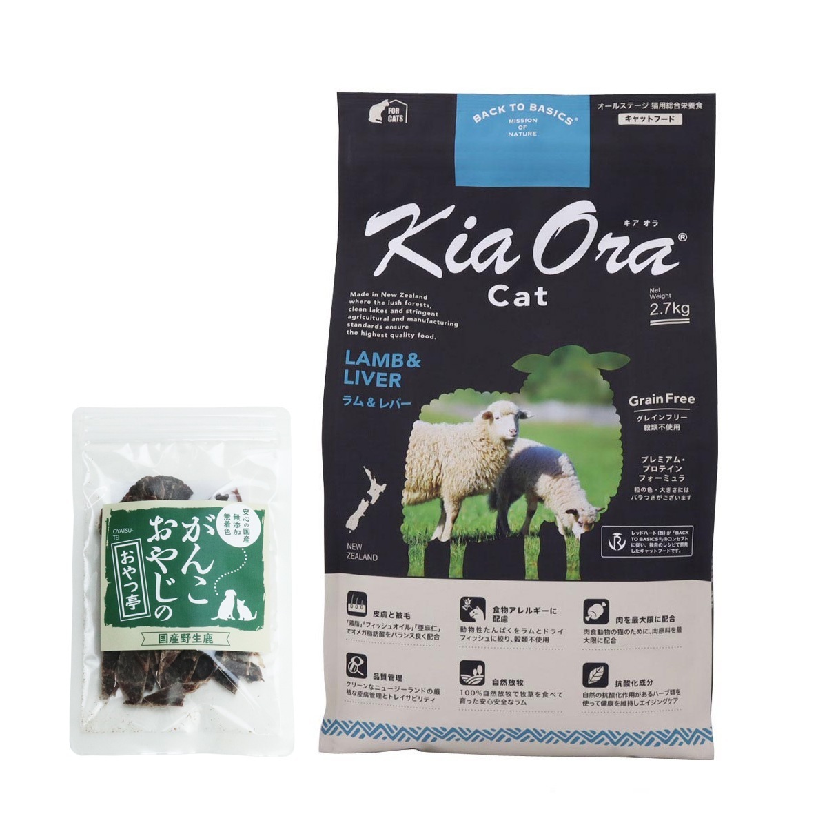 キャットフード ラム&レバー 2.7kg【国産鹿肉ジャーキー付き(お試しサイズ)】