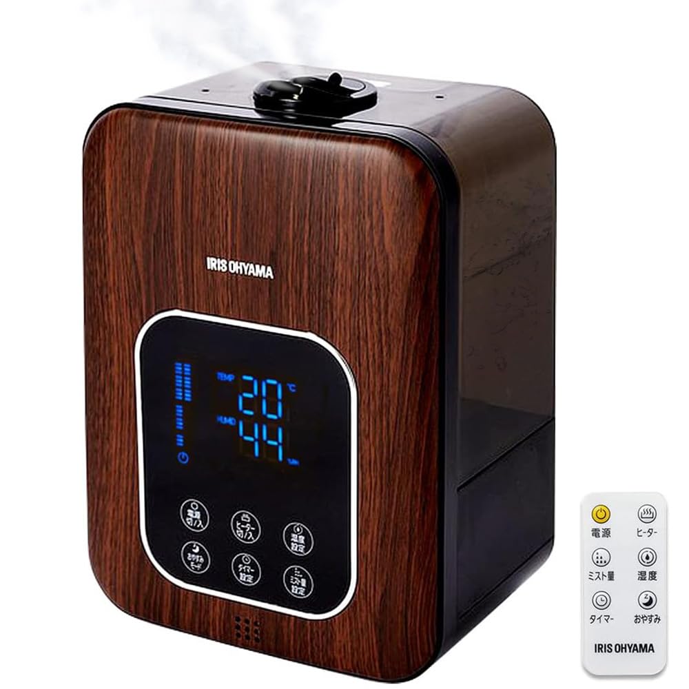アイリスオーヤマ 加湿器 超音波式 スチーム式(加熱式) ハイブリット式 加湿量 350ml タンク容量 4.5L 10畳 12時間連続加湿 リモコン付 デジタル表示 ミスト3段階 湿度設定可 切タイ