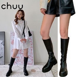 Qoo10クーポン使えます!【CHUU💖Qoo10限定送料無料!見逃したら後悔間違いなし!】chuu💋ノアハッシュロングブーツShoes 5cm