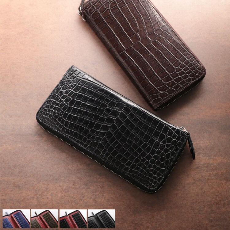 クロコダイルメンズ長財布手帳型センター取り一枚革 41,470円