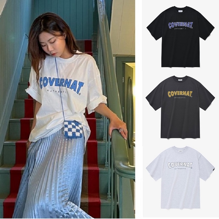 DRAWING LOGO T-SHIRTS 4色 デイリー 男女共用 バンパルティ