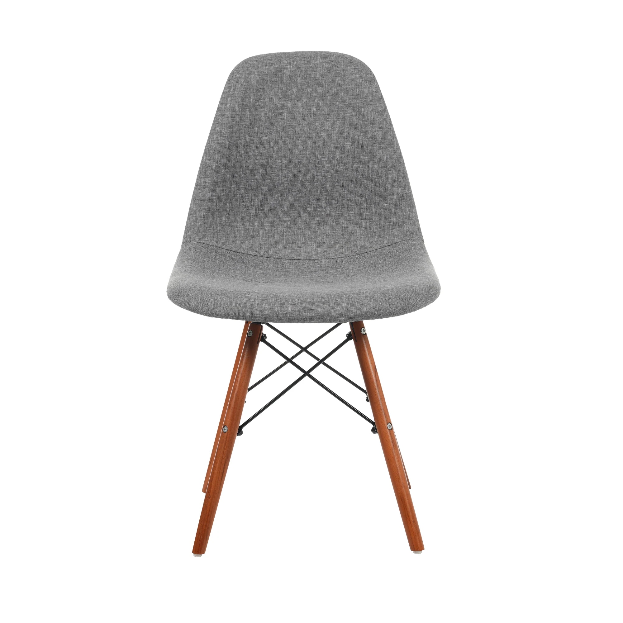 [国内発送 送.料無料]A135【グレー座面＆ブラウン脚】【ファブリック】イームズチェア リプロダクト ダイニングチェア ダイニングチェアー イームズチェア DSW eames イームズ チェアー D