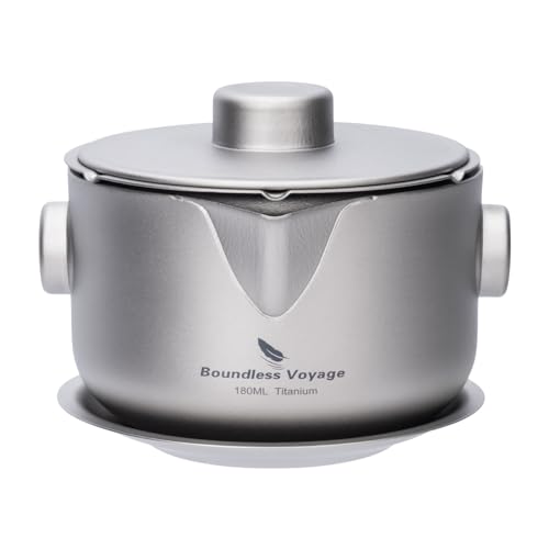 チタン茶器 中国茶器 エクスプレスカップ 180ml急須 茶具 旅行ティーセット 二重構造 超軽量 収納袋付き アウトドア 旅行 自宅用 A-Ti3136D