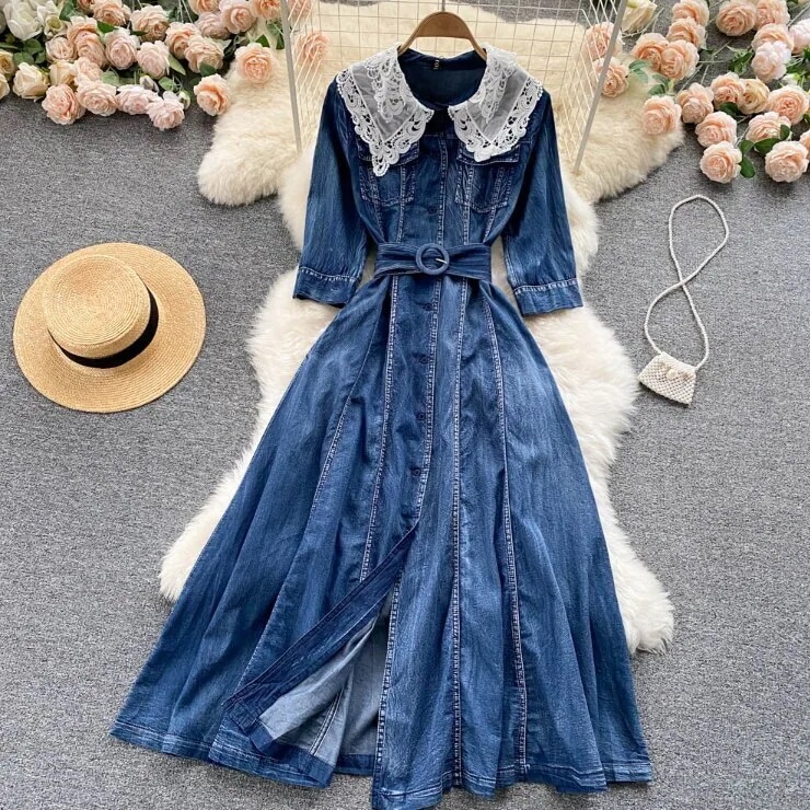 ワンピース　ロングワンピース　ロング　膝丈　マキシ　マキシワンピース　 シャツワンピース ツーピース風 スカート 細身 タイト　スリム　ハイウエスト フレア　フリル　おしゃれ　カワイイ　韓国　清楚感