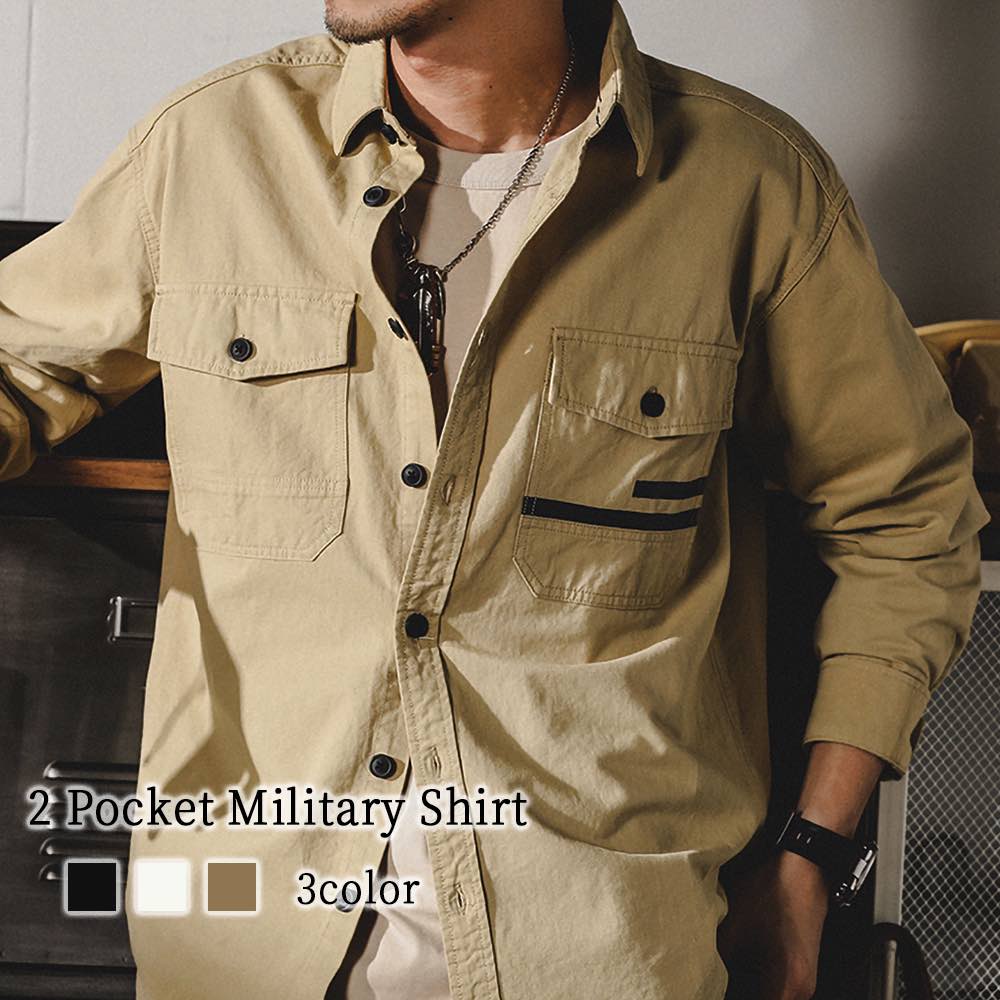 タイムセール SALE 在庫処分セール シャツ メンズ 2ポケットミリタリーシャツ フォーマル 春 インナー 冬 フランネル 暖かい 襟付き ブランド 白 しわになりにくい 黒 おしゃれ 派手 秋 オ 5,064円
