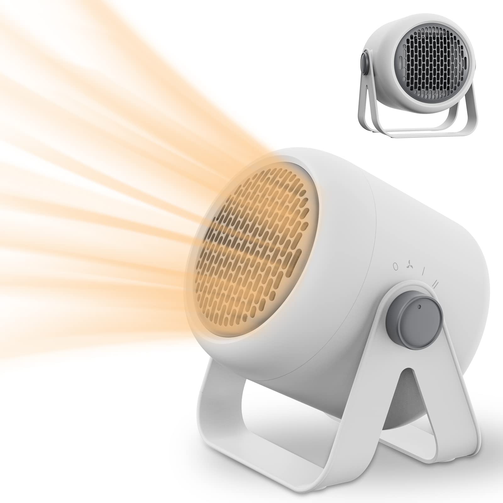 Gegizun 電気ファンヒーター 大風量 省エネ セラミックヒーター 電気ストーブ小型【2024年冬新型・3秒速暖・広範囲送風】55首振り 3段階温度切替 高温/中温/自然風 足元ヒーター 暖房器