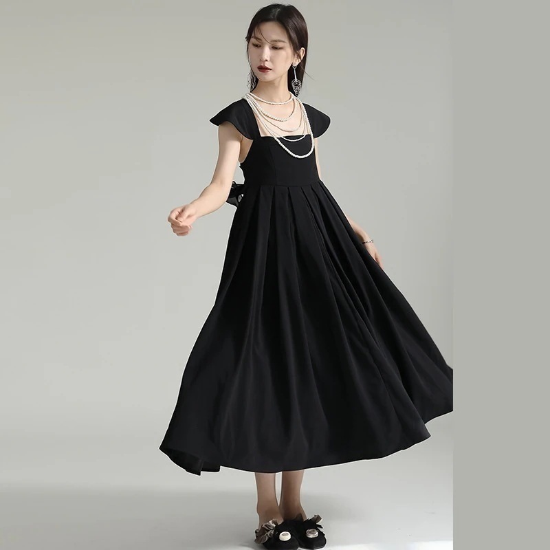 【J.Fashion】 夏 お姫様 ロングワンピース 着痩せ リボン ドレス 夏 Aライン 大きい裾 おしゃれ パーティードレス 関連商品は店で購入可能 二次会 発表会30%までに制限