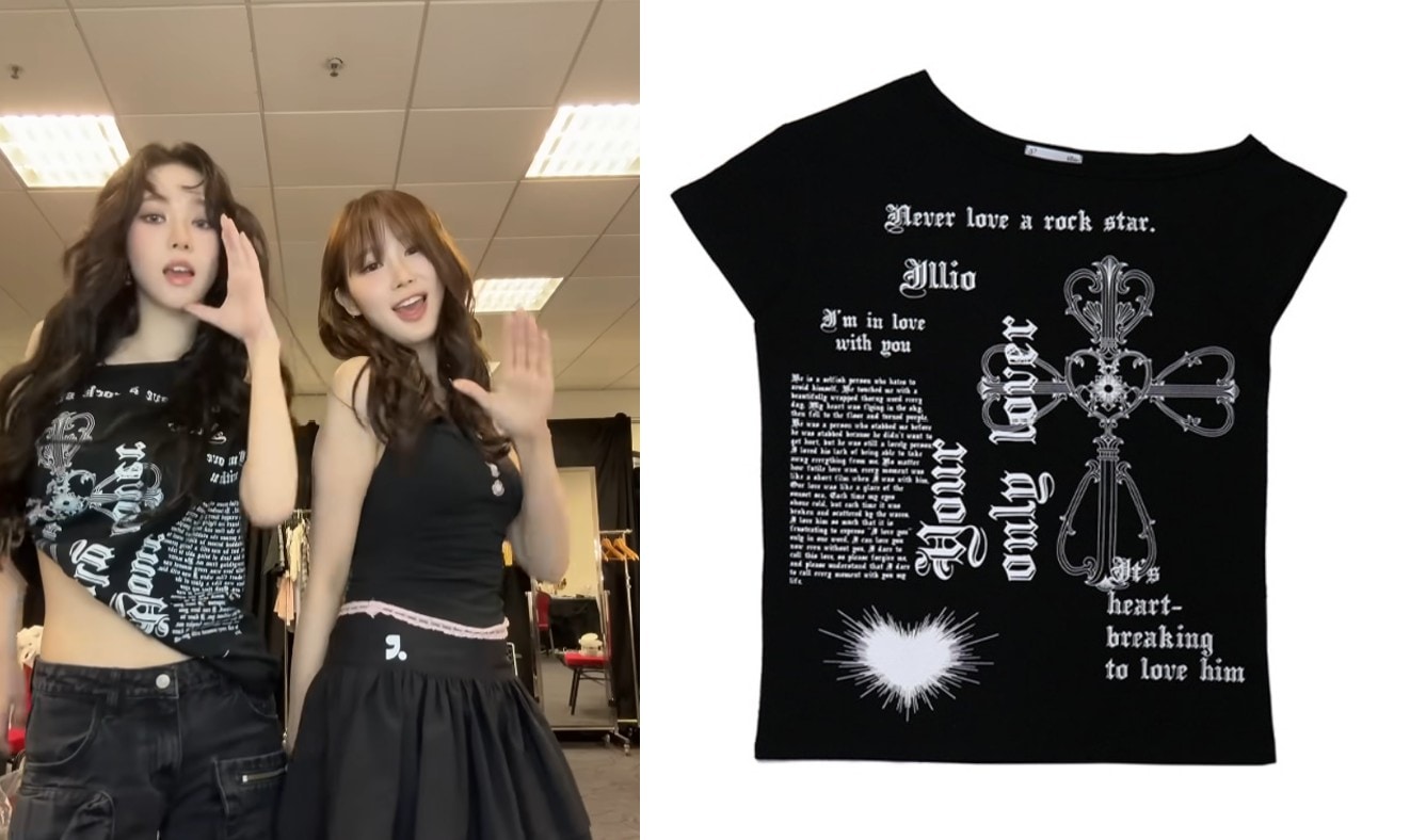 [ILLIO][AESPA KARINA] BLACK LOVER ONE SHOULDER T-SHIRTS_2COLOR 8,195円