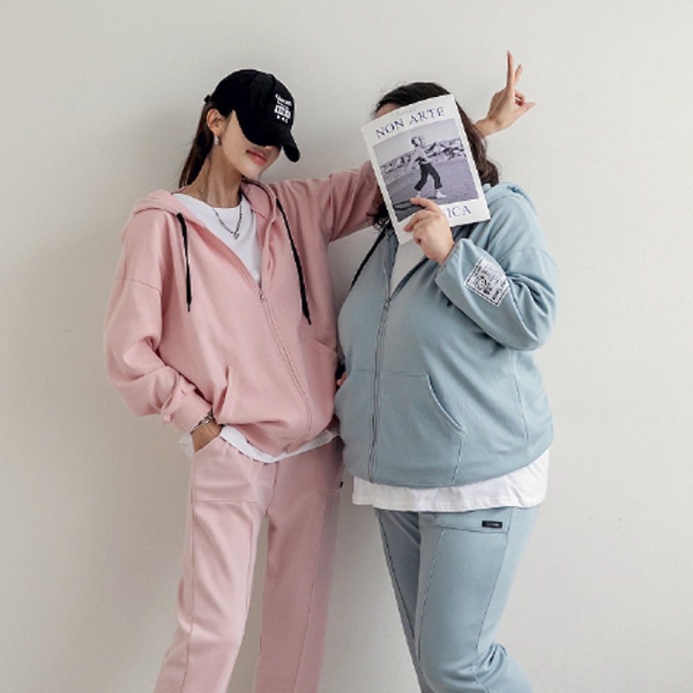 (NAK21) (55~120) スリーブパッチパーカースプリングジップアップ KO21-J-02