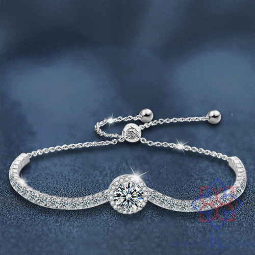 ブレスレット モアサナイト 1ct テニスブレスレット レディース シルバー925 アクセサリー ジュエリー シルバー 金属アレルギー対応 1粒ブレスレット バングル 華奢 女性 プレゼント 母の日