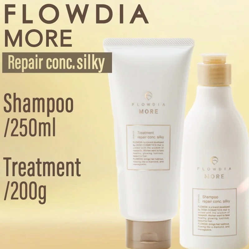 【SET】 フローディア モア シャンプー＆トリートメント リペアコンク シルキー 250ml/200g (FROWDIA MORE コスメティクス ヘアケア 保湿 乾燥 潤