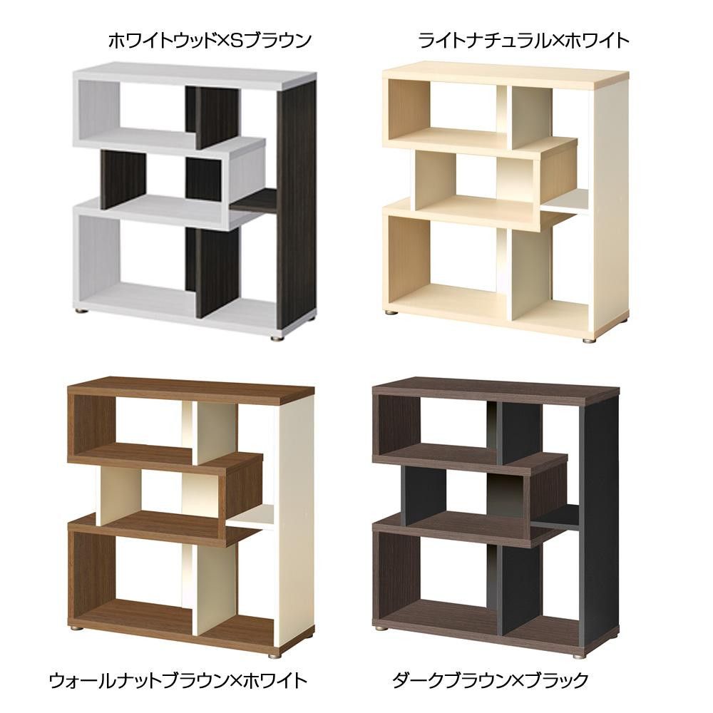 TAIYO デザインシェルフ リエール LI8580R　ダークブラウンxブラック