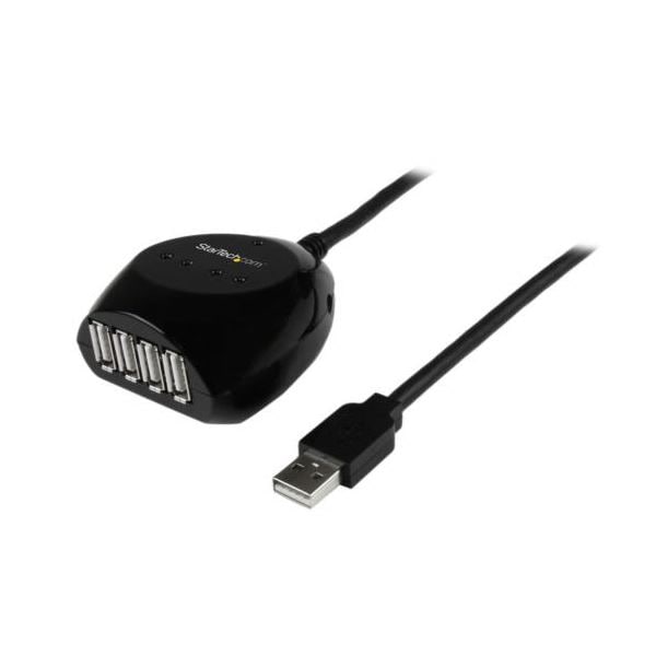 StarTech.com 4ポートハブ付 USB2.0アクティブ延長ケーブル 15m ブラック USB2EXT4P15M1本 15,893円