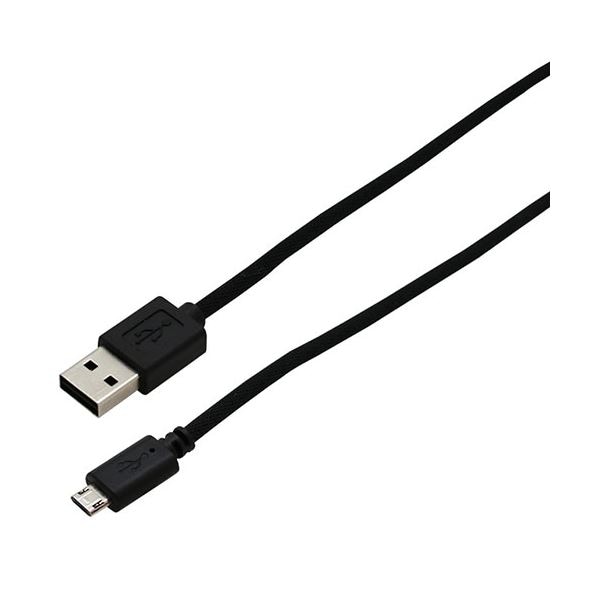 [5個セット]wantobe 両面コネクタmicroUSBケーブル 3.0m BK