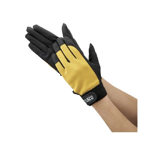 （まとめ）PU薄手手袋 エンボス加工 イエロー LL TPUM-Y-LL 1双 [x3セット]