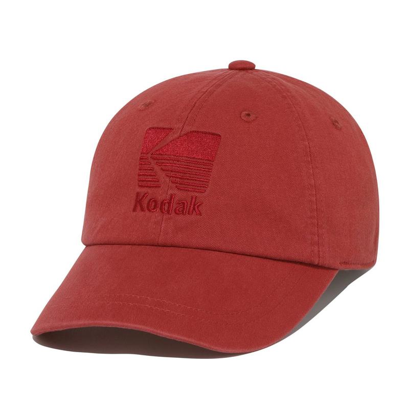 [公式]リラックスフィット トーンオントーン ロゴ 刺繍 ボールキャップ RED