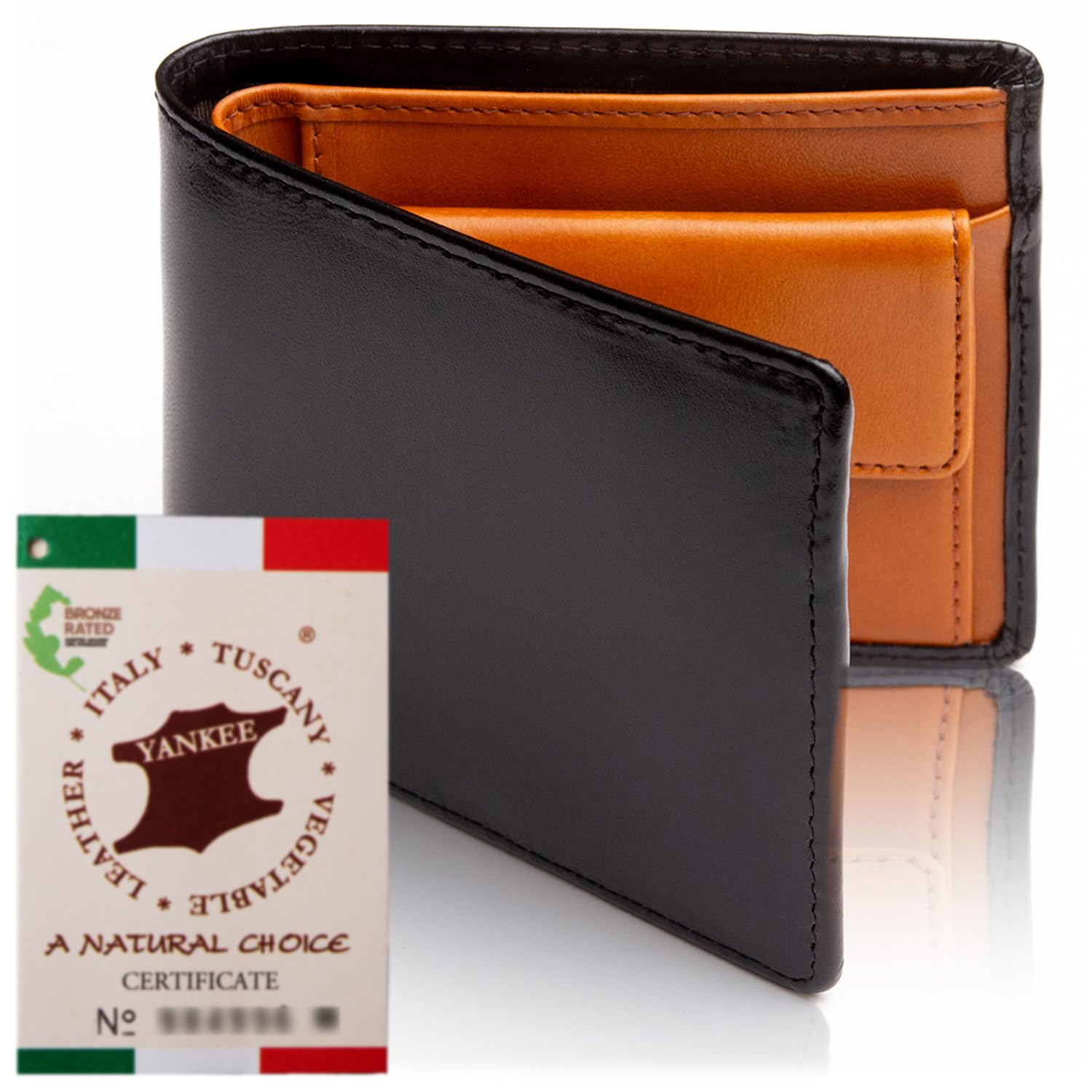財布 メンズ 2つ折り 【証明書付イタリアンレザー】 二つ折り 本革 イタリア 二つ折り財布 9 BLK-CML