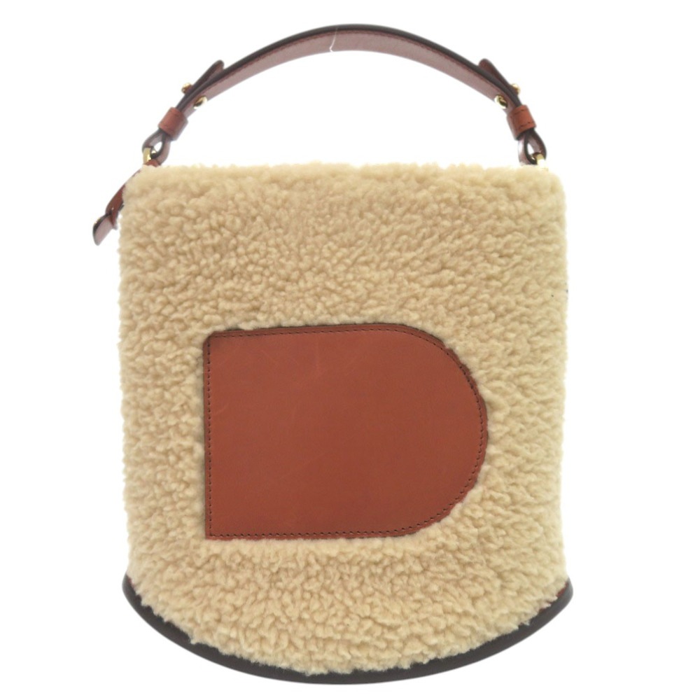美品 Pin Mini Bucket ミニバケット AA0607BRZ0 ハンドバッグ レザー/シアリング ベージュ 0937【中古】 レディース