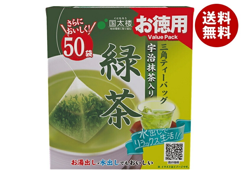 国太楼 お徳用 宇治抹茶入り緑茶三角ティーバッグ50P 100g(50P)×6袋入×(2ケース)