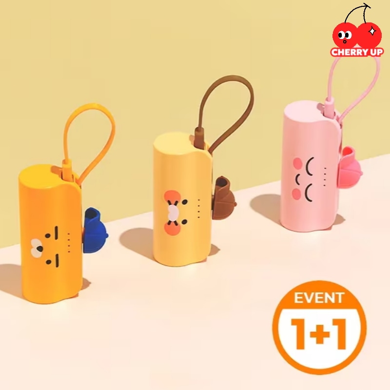 【1+1セット】カカオフレンズ ヒップスター ドッキング型モバイルバッテリー 5000mAh大容量バッテリー2個セット/ 大容量バッテリー/ カカオバッテリー/ 韓国充電器 / 韓国バッテリー/ 韓国