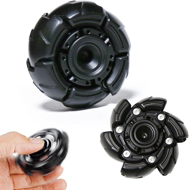 フィジェットトイ ハンドスピナー ガジェット 暇つぶし 手遊び 大人 感覚刺激(ブラック)