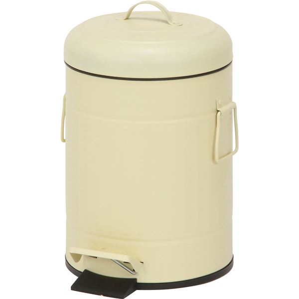 スチール ラウンドペダルペール 5L アイボリー