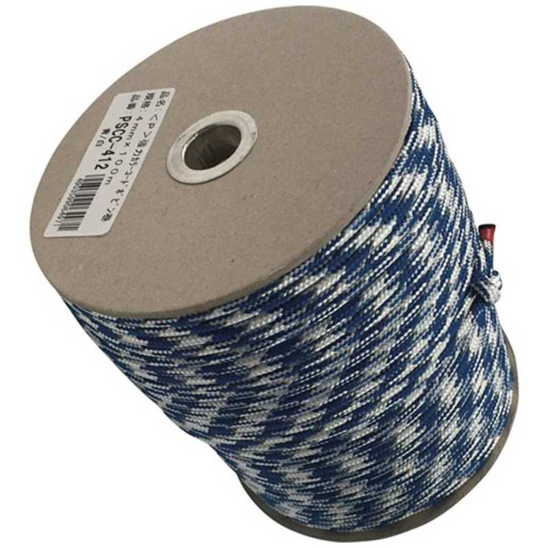 ユタカメイク　ユタカ 強力カラーコード 4mm×100m(青/白)　PSCC-412