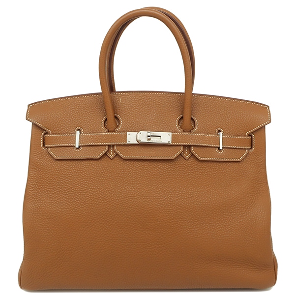 エルメス HERMES ハンドバッグ バーキン35 トゴ ゴールド シルバー金具 茶 H刻印 【保存袋】【中古】