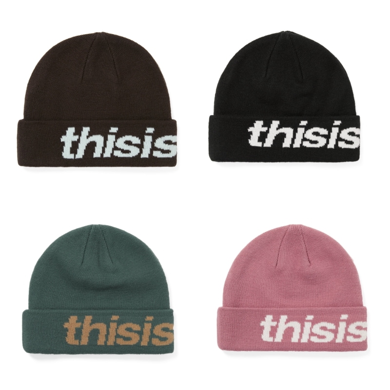 【THISISNEVERTHAT】 HSP-LOGO BIG CUFF BEANIE : 4COLORS
