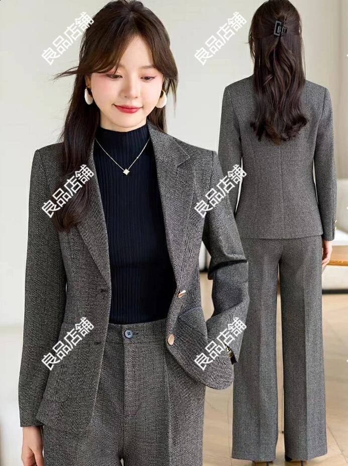 厚手 秋冬 3色 レディース セレモニースーツ ママスーツ カジュアルスーツ セットアップ 2点セットジャケット+ワイドパンツ 事務服 オフィス OL ビジネススーツ フォーマル リクルートス