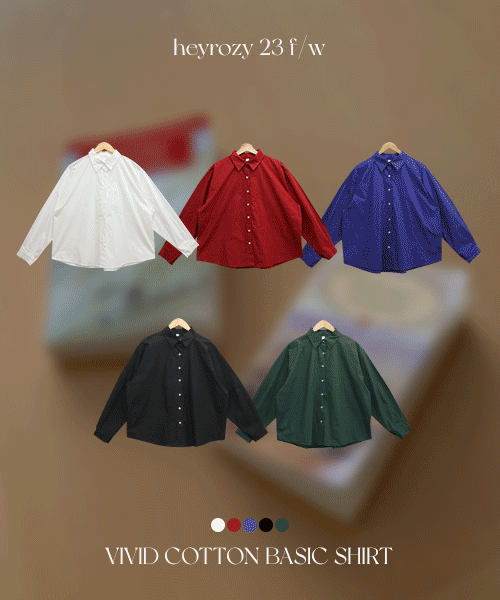 Linda - ビビッドスケー地コットンシャツnb (5color) 4,680円