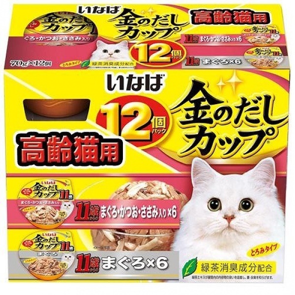 いなば キャットフード 金のだし カップ かつおバラエティパック２４個