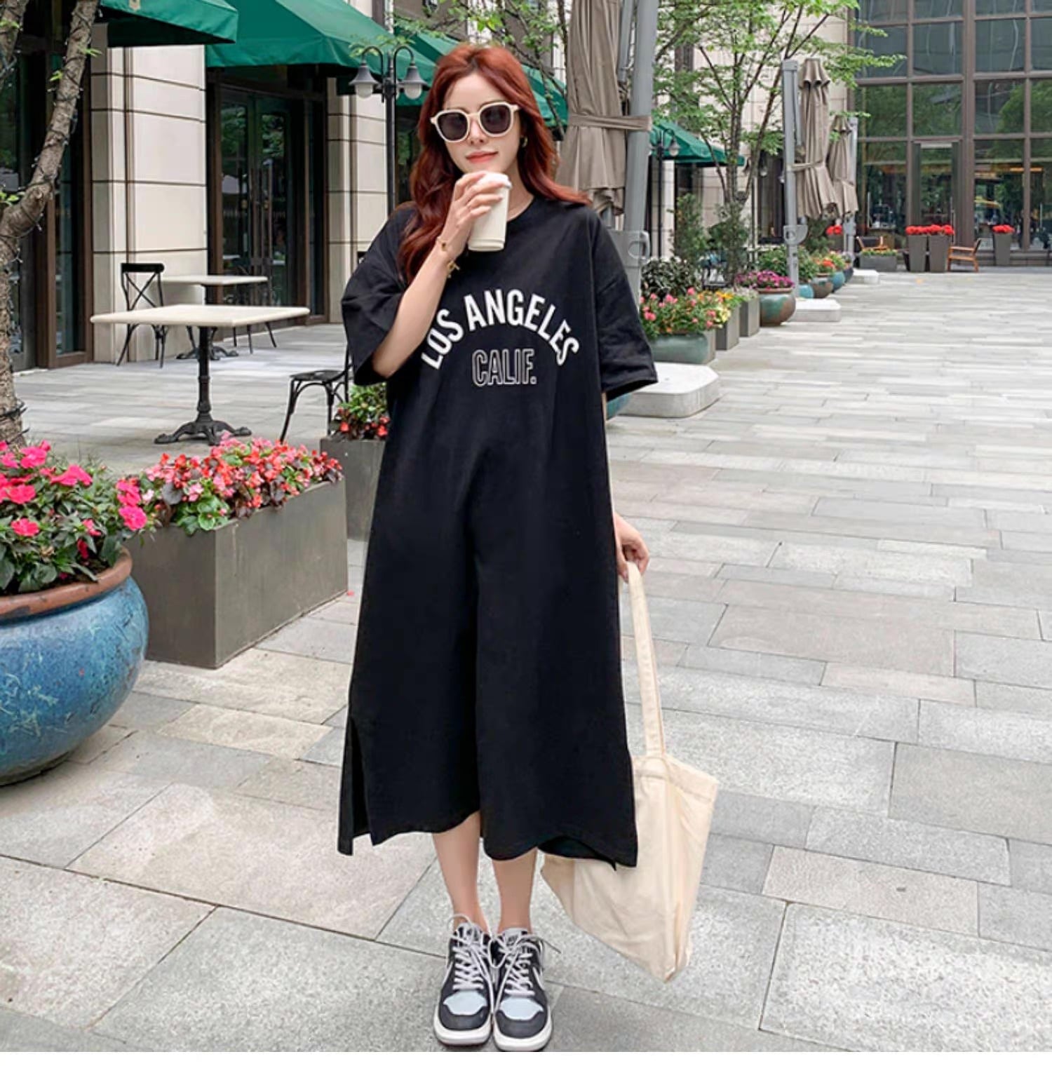 レディース ワンピース Tシャツワンピ ロング 5分袖 ラウンドネック ストレート Iライン カジュアル おしゃれ レトロ こなれ感 ラフ メンズライク マニッシュ ボーイッシュ スポーティー 5,151円