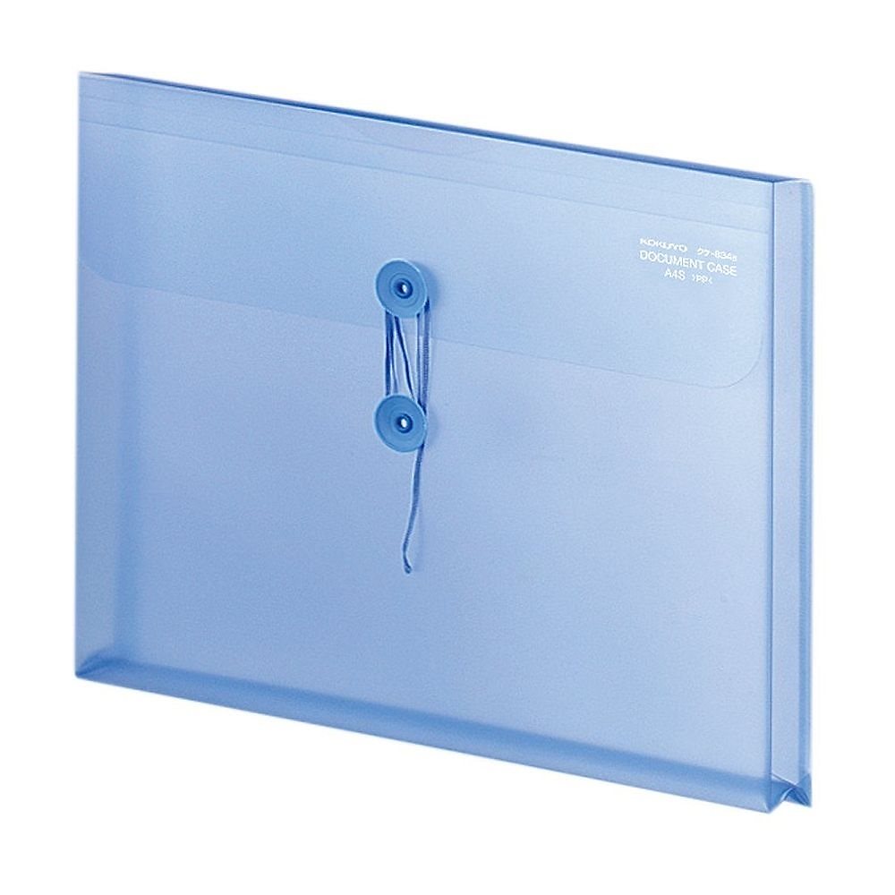 （まとめ買い）ドキュメントケース エンベロープタイプ A4 横 クリヤブルー クケ-834B [x10]