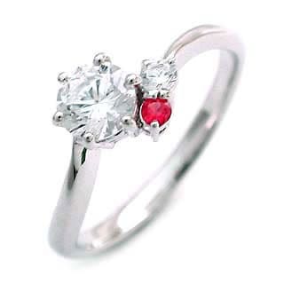 CanCam掲載( 7月誕生石 ) ルビー Pt ダイヤモンドリング（婚約指輪エンゲージリング）楽ギフ_包装02P26Mar16
