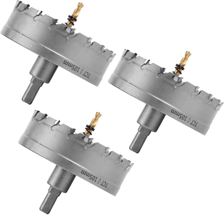 互換品現役電気工事士・大工推薦＆監修超硬 ステンレス ホールソー 穴あけ 電動ドリル ホルソー ホールカッター(105mm)