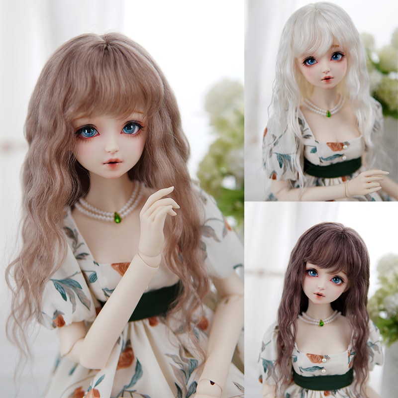 BJDドールウィッグ 手入れ ロングパーマ モヘア 前髪あり SD/MDD/kumakoサイズ人形通用