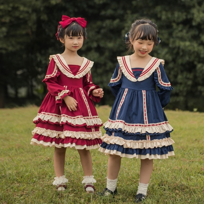 【イベント期間限定 40% オフ】くまさんクッキーlolitaスカート韩国风正規op長袖可愛いlolitaコスプレワンピースライトloスカート