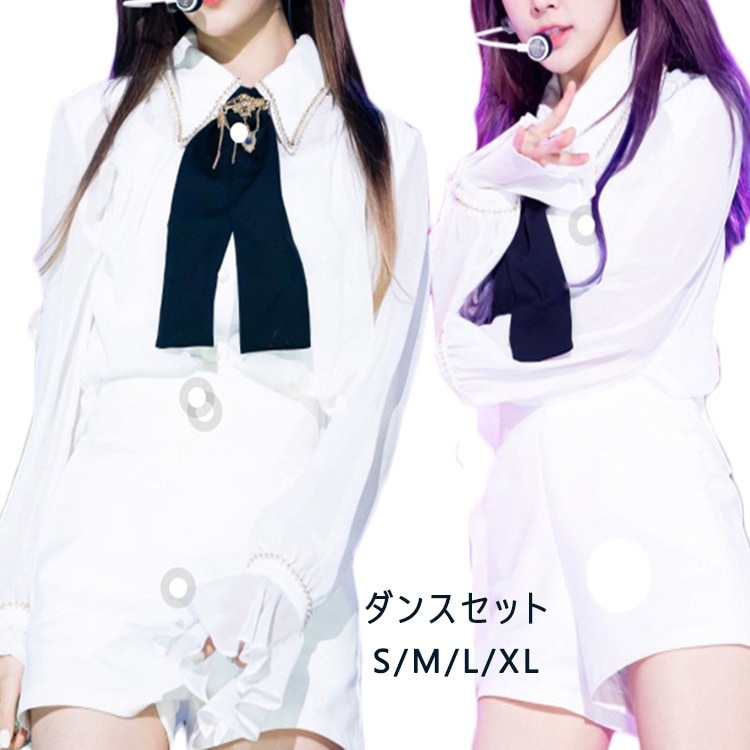 即納あり k-pop 衣装 レディース 韓国 ダンス衣装 セットアップ 白 大人 k-pop 衣装 白 パンツ ヒップホップ 韓国 アイドル 衣装 ジャズダンス 衣装 ホワイト ブラウス リボン ホ