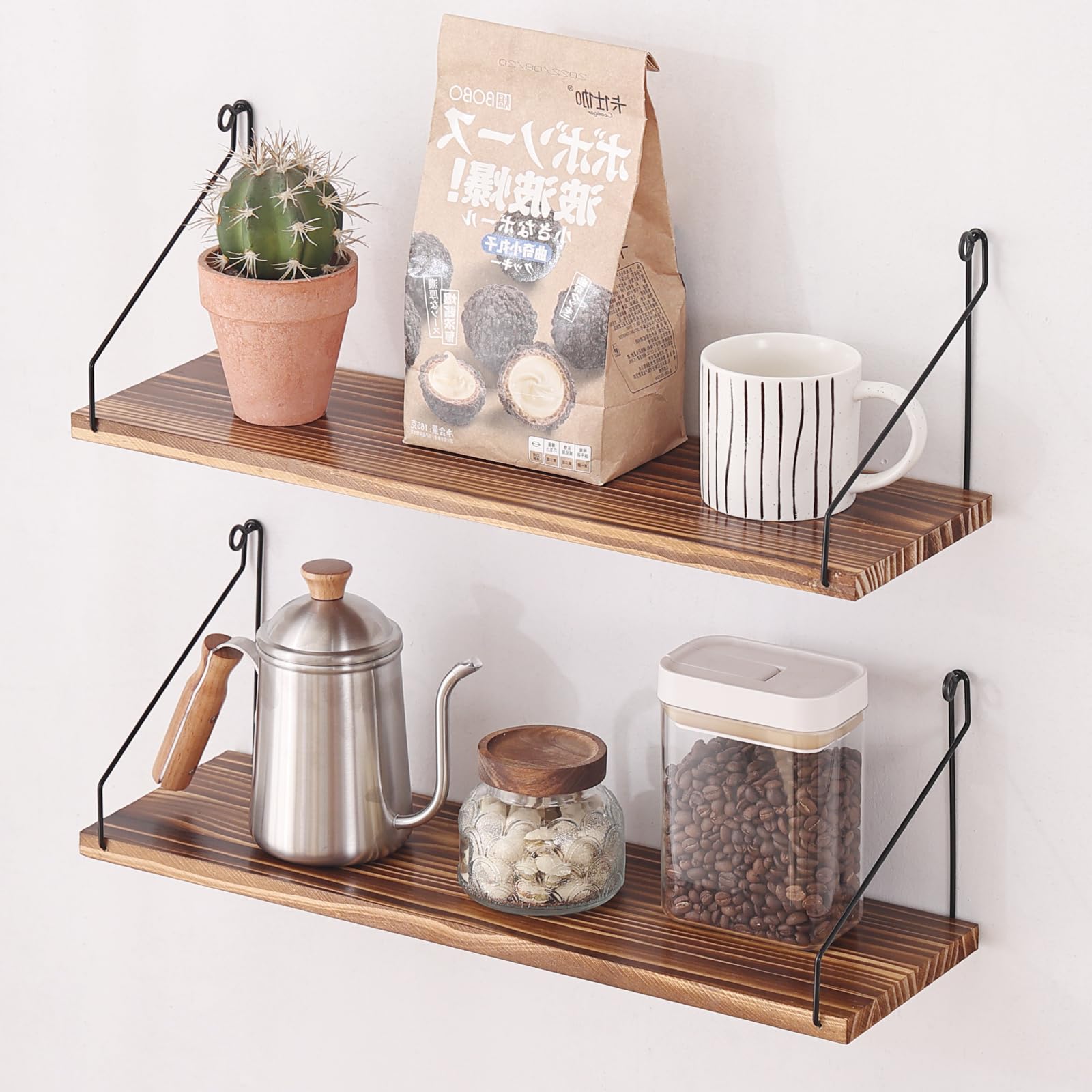 ウォールシェルフ 壁を傷つけない 50+50cm2点セット パイン材 壁掛け棚 賃貸 壁 棚 穴あけない ウォールラック 壁に付けられる家具 飾り棚 木製 簡単取り付け 5,036円