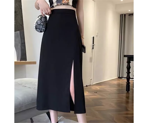 レディース スカート ミモレ ロング スリム 細身 Aライン スマート スリット ハイウエスト 大人可愛い きれいめ シンプル カジュアル 上品 おしゃれ かっこいい クール エレガント 抜け感